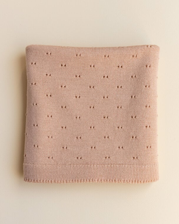 Baby Dekentje Ajour - Bibi Blanket - Merinowol - HVID - verpakking