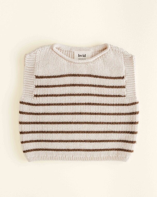 Vest Harvey - Gestreift - Spencer/Pullunder - Merinowolle - HVID