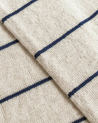 Scarf Igor - gestreepte sjaal van 100% extra fine Italiaanse merino wol - Hvid