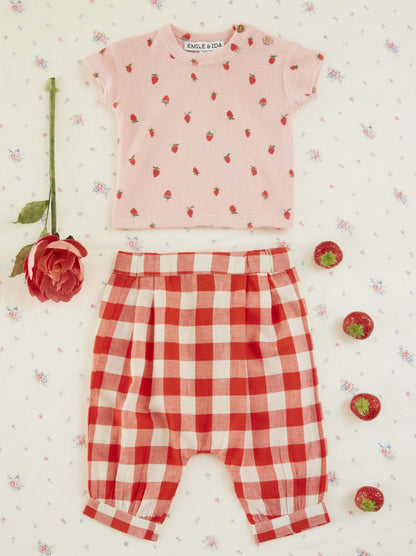 T-Shirt Frottee - T-Shirt Frottee - Rosa/Erdbeeren - Emile et Ida