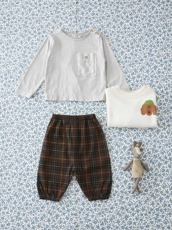 Flanellen broek met ruit - 100% katoen - Flannel Boreal - Émile et Ida