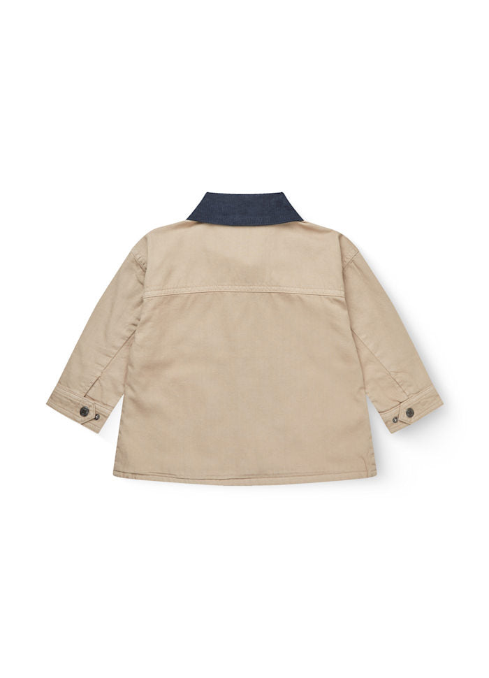 Twill-Jacke mit Cordkragen - 100 % Baumwolle - Beige - Copenhagen Colors