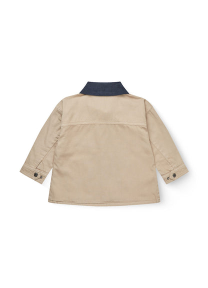 Twill-Jacke mit Cordkragen - 100 % Baumwolle - Beige - Copenhagen Colors