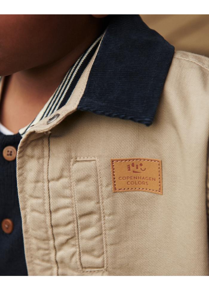 Twill-Jacke mit Cordkragen - 100 % Baumwolle - Beige - Copenhagen Colors