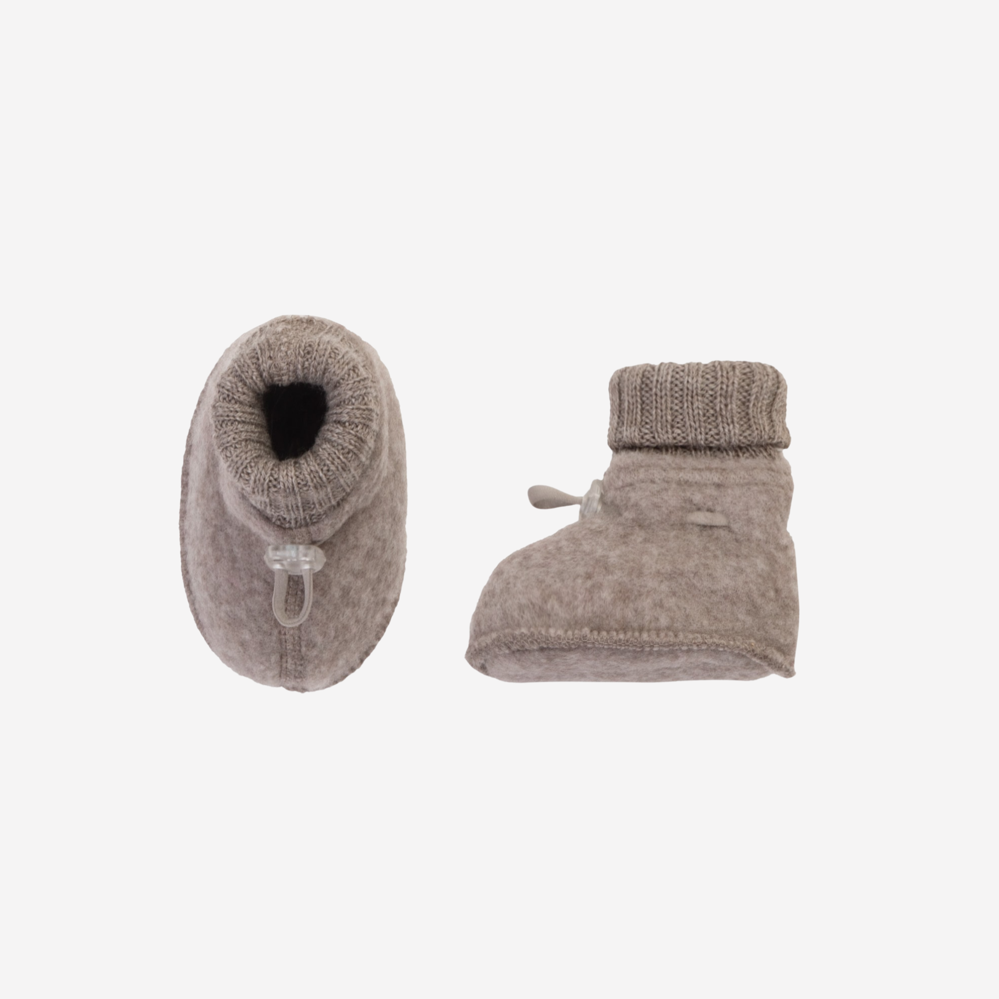 Wollen babyslofjes - Merino wol fleece - Joha sesame melange