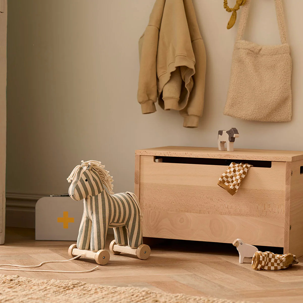Trekpaardje Sam Aiden - 2 in 1 - Pull Along - Groen/Wit - Kid's Concept - productfoto - afbeelding 3
