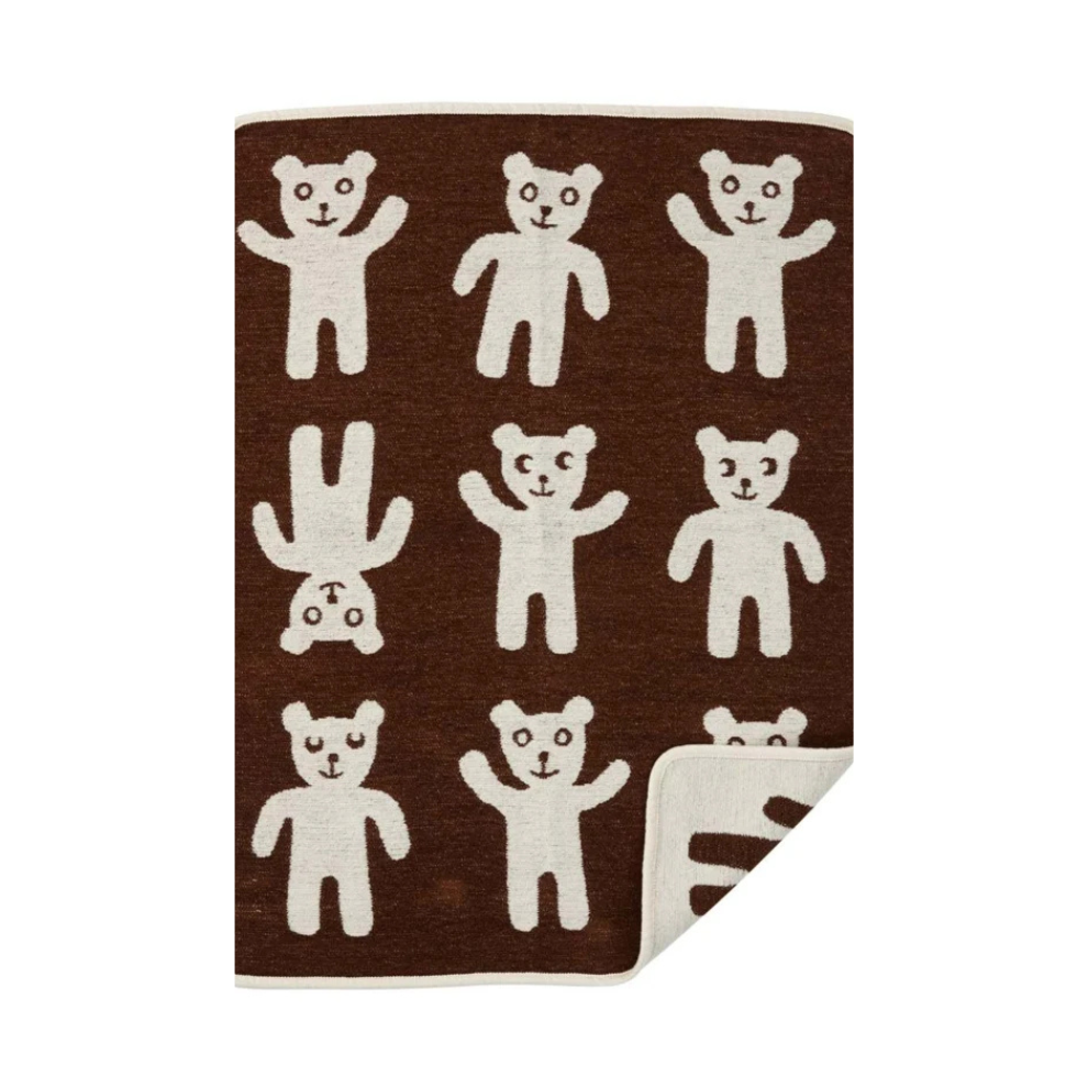 Wiegdeken Bruno - Biologisch chenille Katoen - 70x90cm - Bruin - Klippan