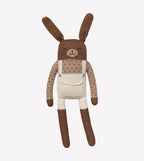 Grote konijnen knuffel - Large bunny - Ecru overall - Alpaca wol - Main Sauvage - productfoto - afbeelding 2