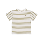 T-shirt met print Bas - Katoen - Groen/White stripes - Levv Labels voor