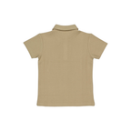 Polo shirt Bert - Katoen - Groen/Dessert Sand - Levv Labels achter