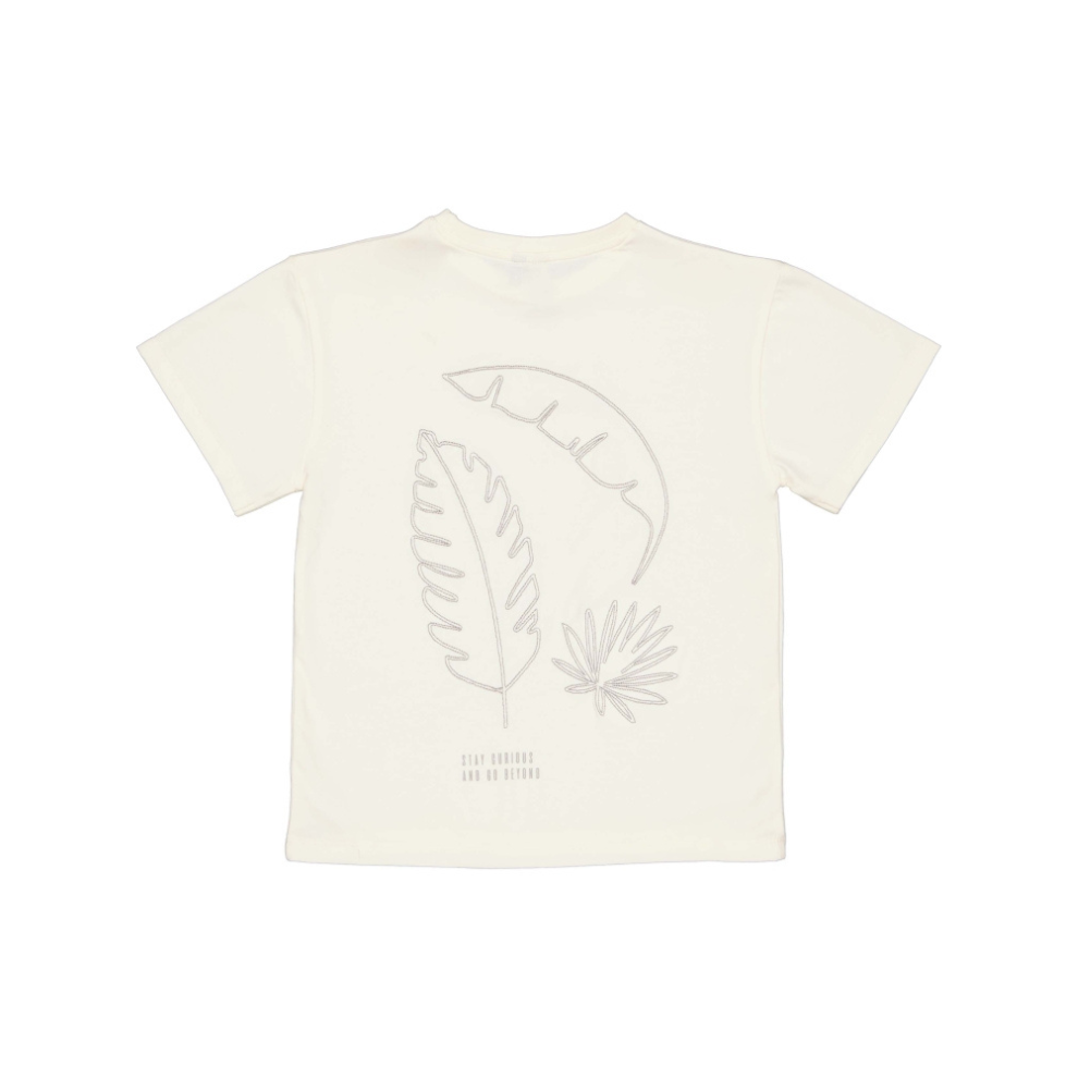 T-shirt met print Berny - Katoen - Wit/White Pearl - Levv Labels  achter