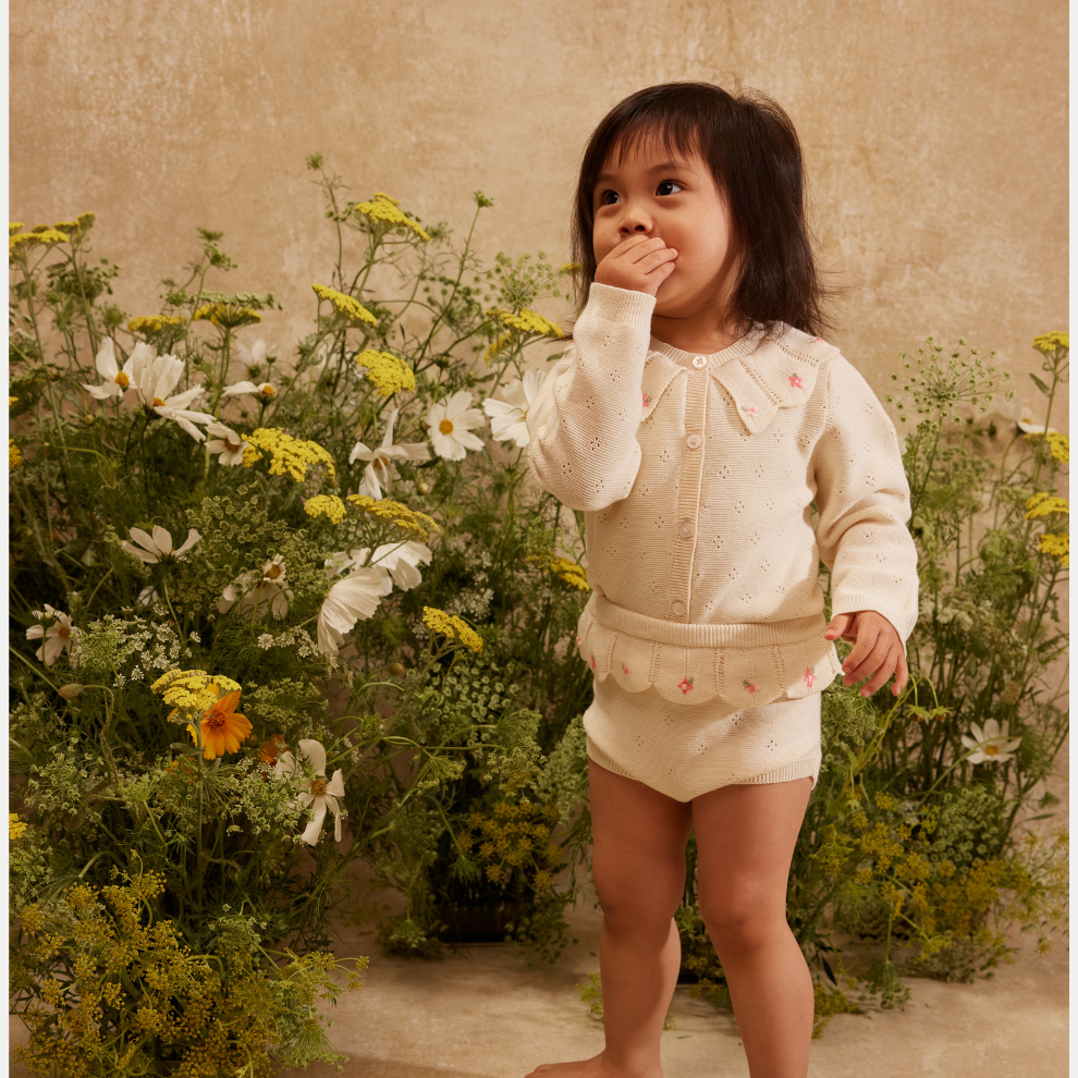 Bloomer Mylia - Gebreid katoen - Cream - Louise Misha kind