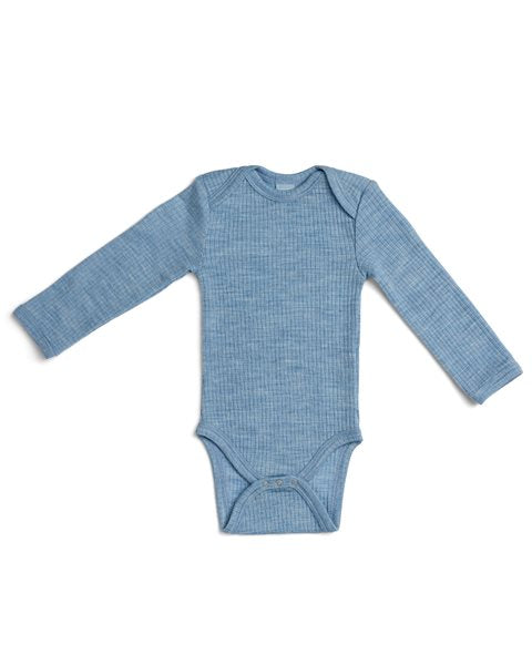 Merino woll romper – Light Blue Melange – 100% merinowol – Smallstuff
