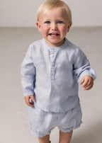 Linnen kort broekje Pabi - Blue mist/blauw - MarMar Copenhagen kind