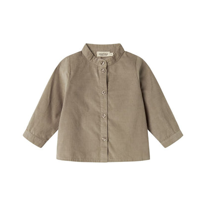 Overhemd top Tomi B - Biologisch katoen - Mud/bruin - Marmar Copenhagen voorkant