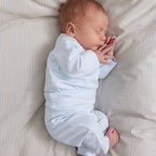 MarMar Copenhagen Belita Wikkelromper met Lange Mouwen – Zacht Baby Romper  Biologisch Katoen & TENCEL™ Modal newborn in setje light blue lichtblauw