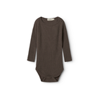 Romper Bense rib - Merino wol - MarMar Copenhagen terre donkerbruin