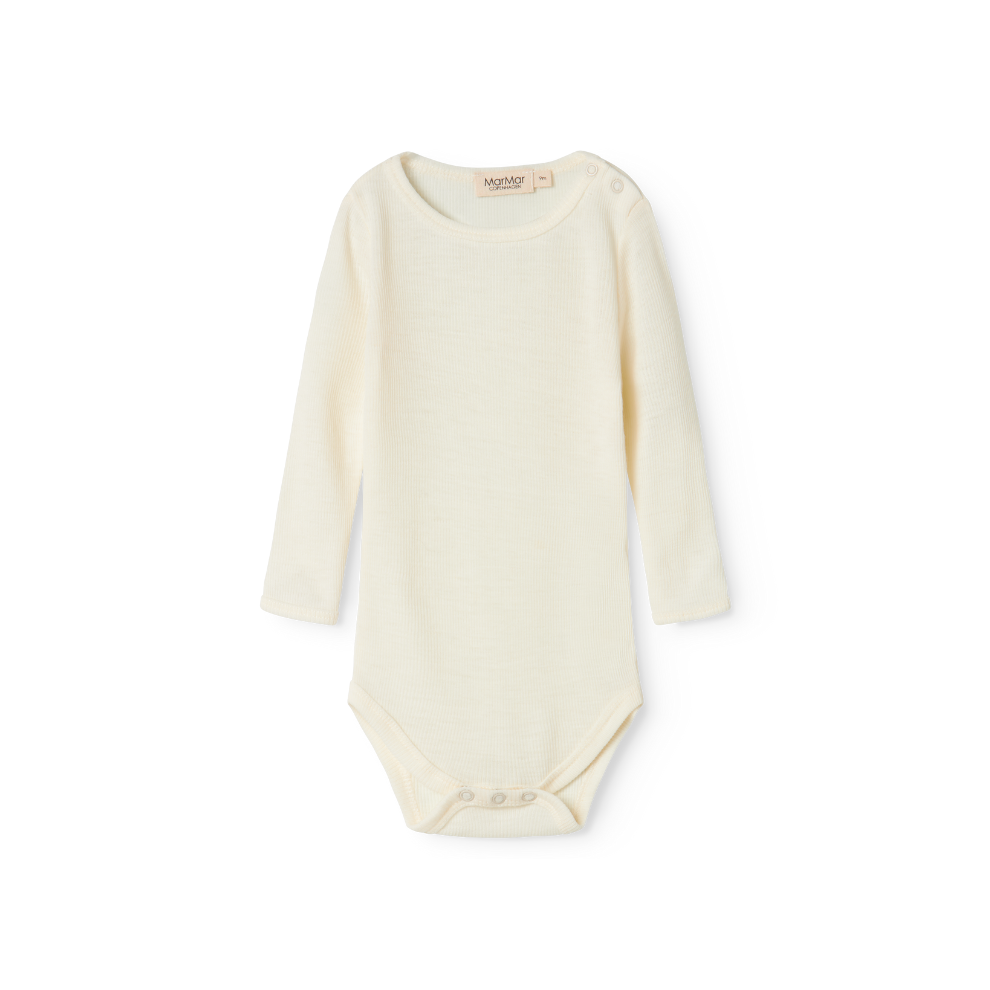 Romper Bense rib - Merino wol - MarMar Copenhagen natural wit