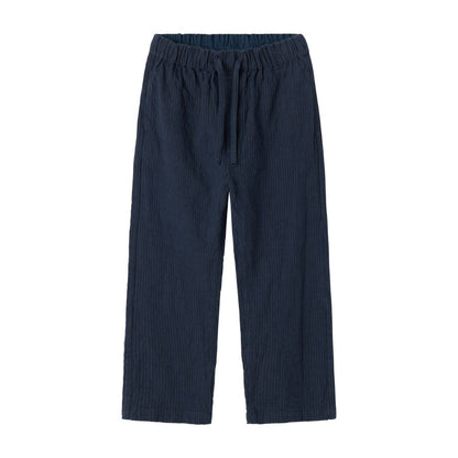Broek Plano - Biologisch katoen - Dark Blue Stripe/navy - Marmar Copenhagen voorkant