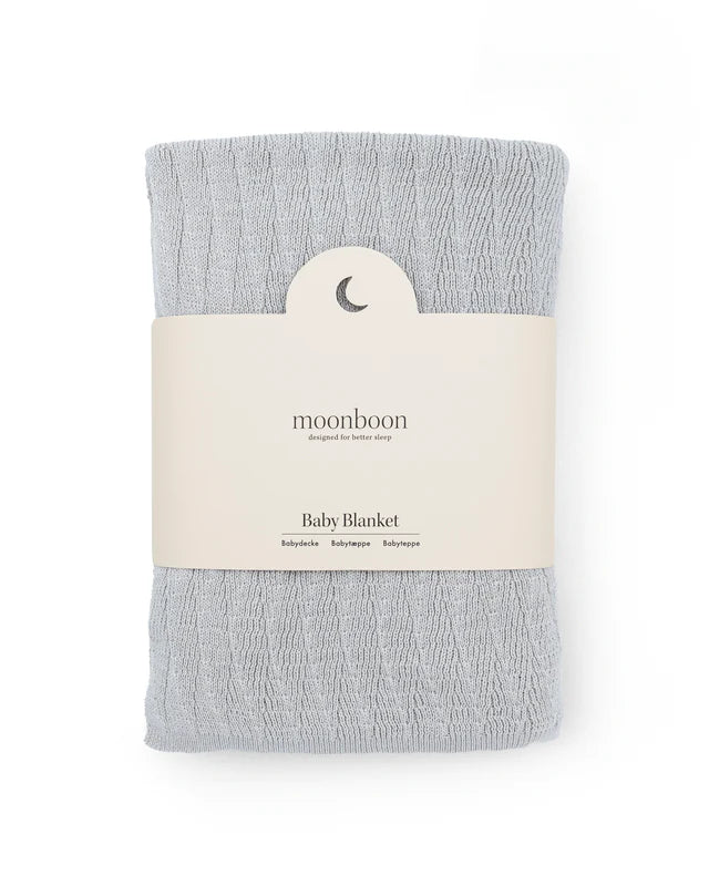 Moonboon - Soft Baby Blanket - 100% biologisch katoen - dekentje - bovenkant grijs