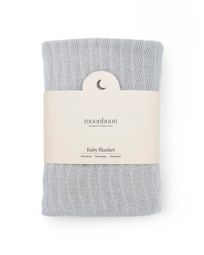 Moonboon - Soft Baby Blanket - 100% biologisch katoen - dekentje - bovenkant grijs