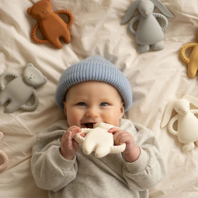 Teething Toy Bear - Teether Bear Cappuccino natur - Natural rubber - Moonie