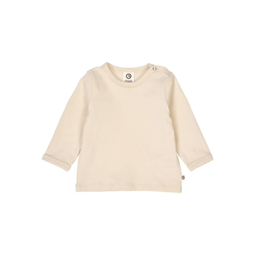 Top lange mouw - Cozy me - Biologisch katoen - Oak/ecru -  Müsli by Green Cotton voor