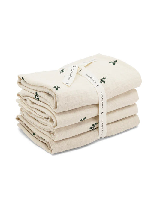 Hydrophile Tücher - Organic Muslins - 65x65cm - 4er-Pack - Bio-Baumwolle - Moonboon