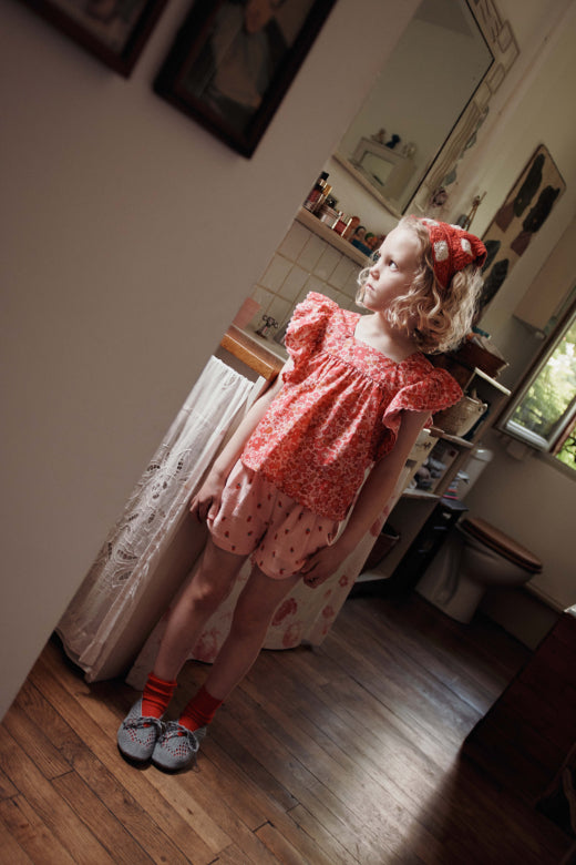 Kort broekje badstof - Short Eponge - Aardbeitjes - Emile et Ida - productfoto
