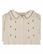 Top kurze Ärmel - Bluse Brodee - Bio-Baumwolle - Creme - Emile et Ida