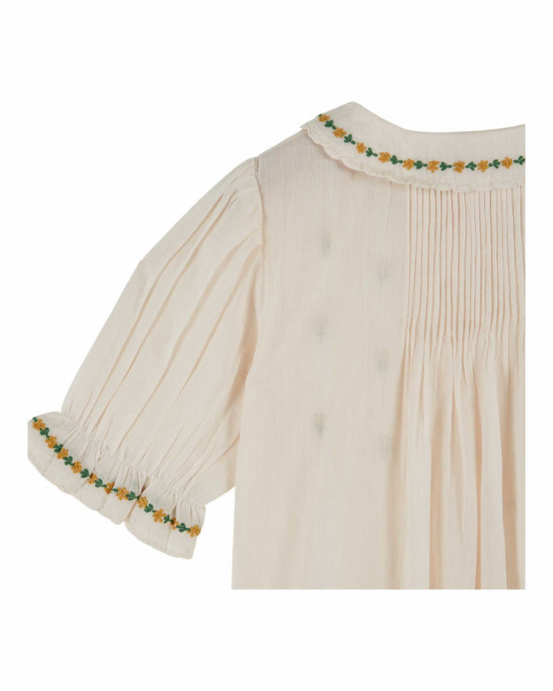 Top kurze Ärmel - Bluse Brodee - Bio-Baumwolle - Creme - Emile et Ida