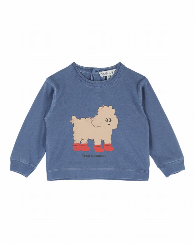 Sweater Poodle - Biologisch katoen - Ocean - Émile et Ida