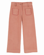 Velours broek met bloemenborduursel - Sakura/Roze - Emile et Ida - productfoto