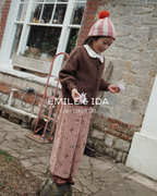 Gestreepte wollen muts met pompon - Olive & Blush - Emile et Ida - productfoto - afbeelding 5
