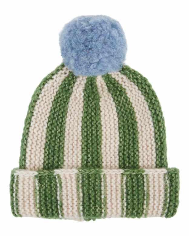 Gestreepte wollen muts met pompon - Olive & Blush - Emile et Ida - productfoto
