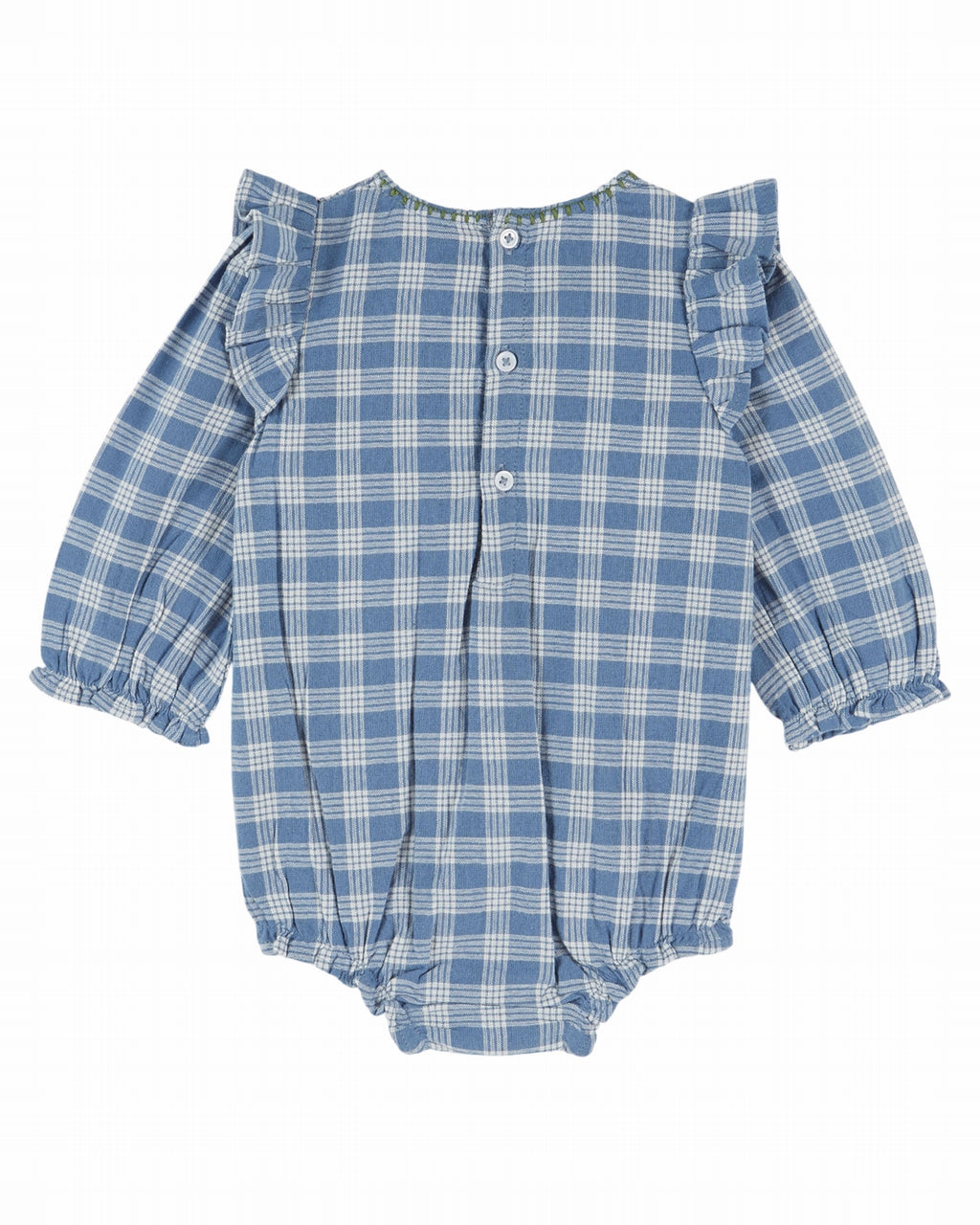 Babyromper met ruches en borduursel - Carreaux Celestine - Emile et Ida - voorkant - afbeelding 4