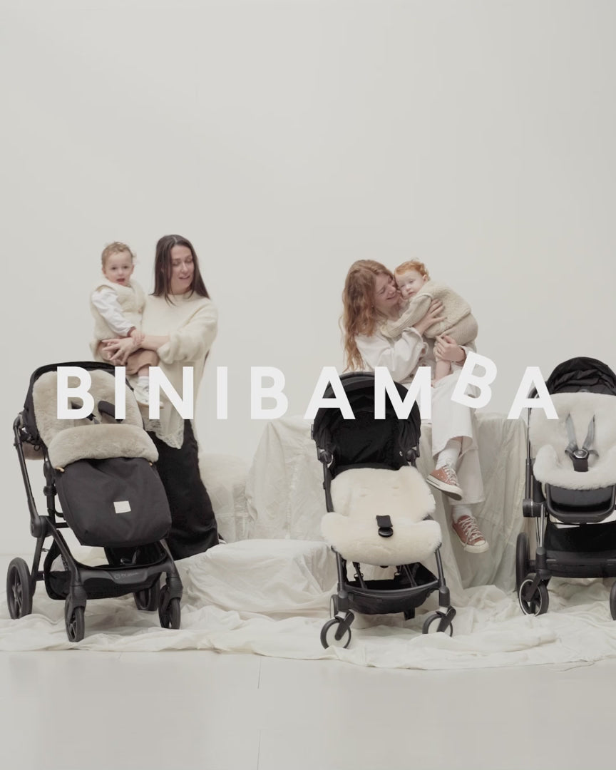 Fußsack Puffmuff® - Merino-Lammfell - Bruno + Milk - BINIBAMBA