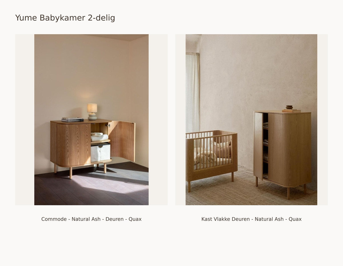 Quax Yume Nursery Set 2-Piece – Natural Ash – Dresser Doors – Wardrobe Flat Doors: set with Dresser - Natural Ash - Doors - Quax, Wardrobe Flat Doors - Natural Ash - Quax.