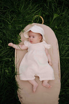 Jumpsuit Ginny SS - Biologisch katoen - Woven white embroidery/wit - Riffle Amsterdam baby