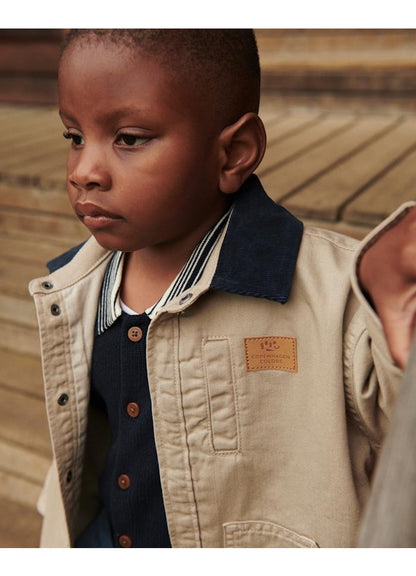 Twill-Jacke mit Cordkragen - 100 % Baumwolle - Beige - Copenhagen Colors