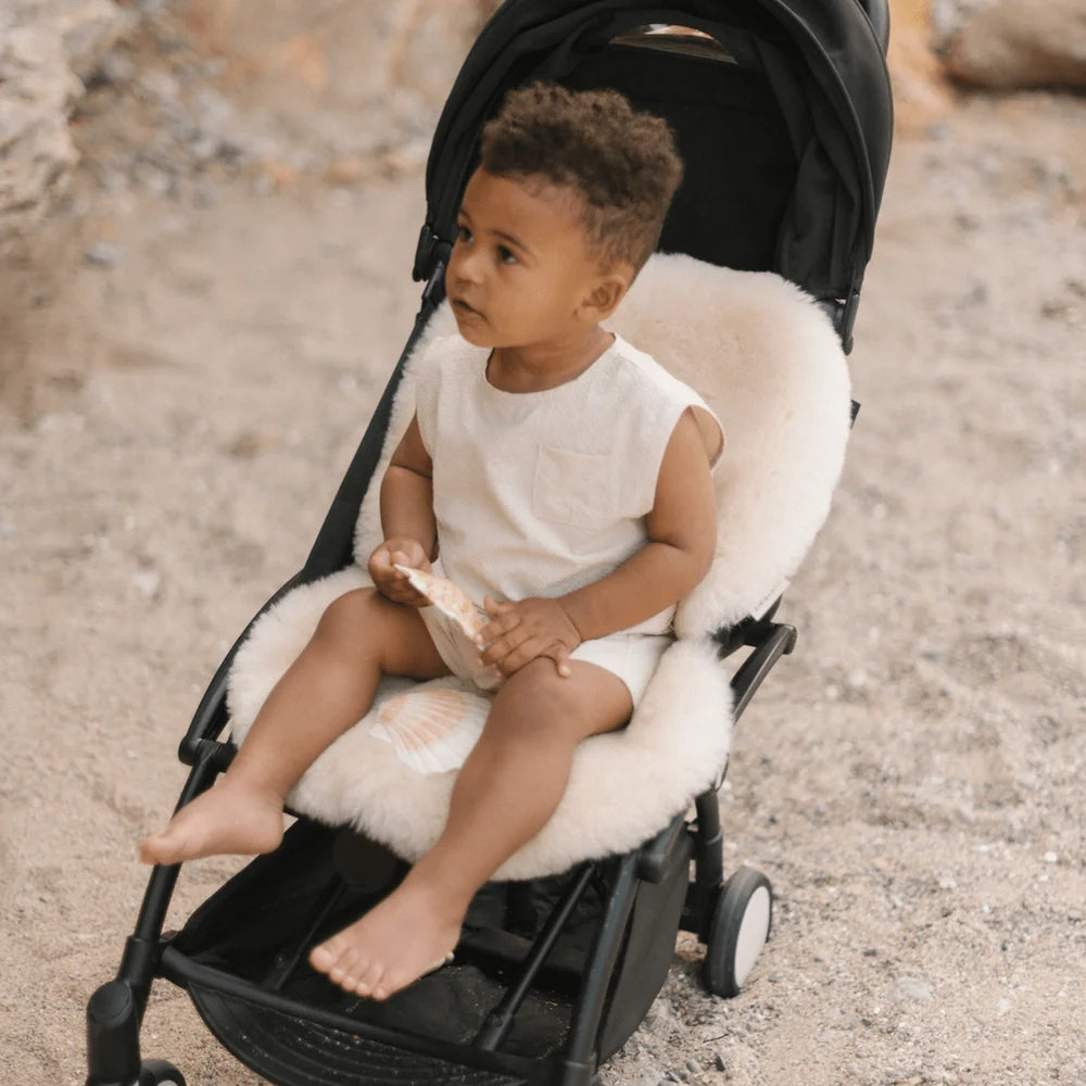 Merinowolle Kinderwagen-Einlage Snuggler® - Milk - BINIBAMBA