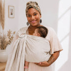 Ring-Sling – Grenada Natural Linen – Écharpe de portage ringsling ergonomique – Coton et lin – Hoppediz