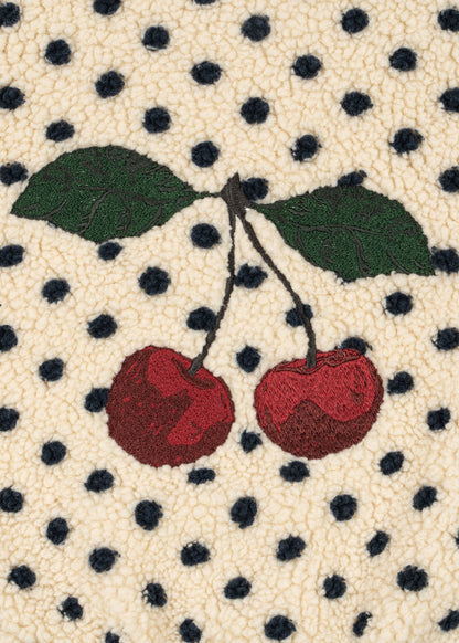 Teddy jas - Jody Embroidery Teddy Jacket GRS - Polka dot/Cherry - Konges Sløjd