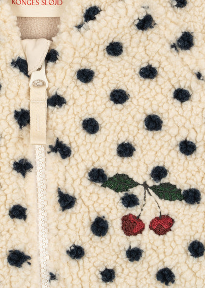 Teddy jas - Jody Embroidery Teddy Jacket GRS - Polka dot/Cherry - Konges Sløjd