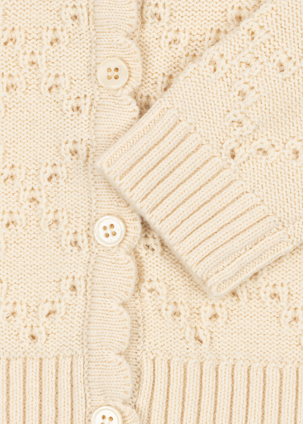 Cocola Cardigan - 100% Wolle - Ajour/Buttercream - Konges Sløjd
