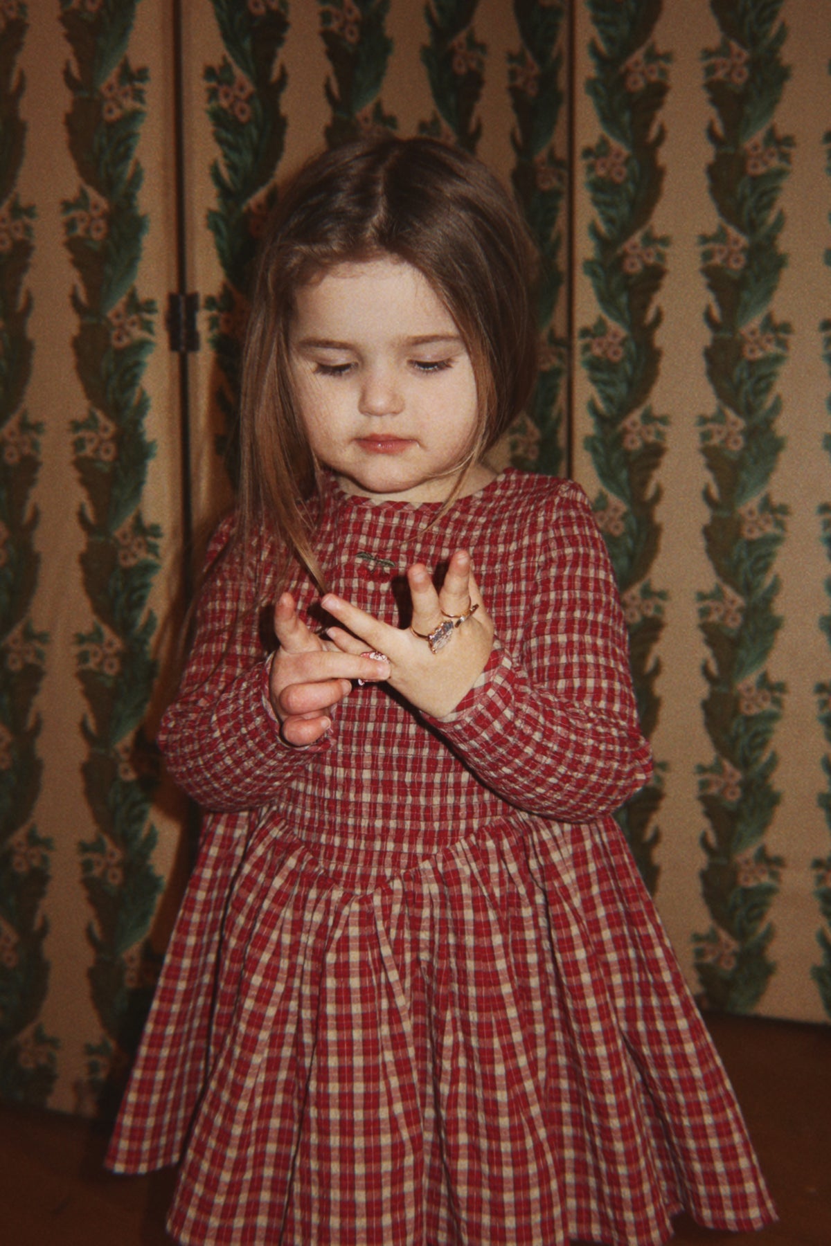 Dress Elin Smock – Brick Check – Organic Cotton – Konges Sløjd