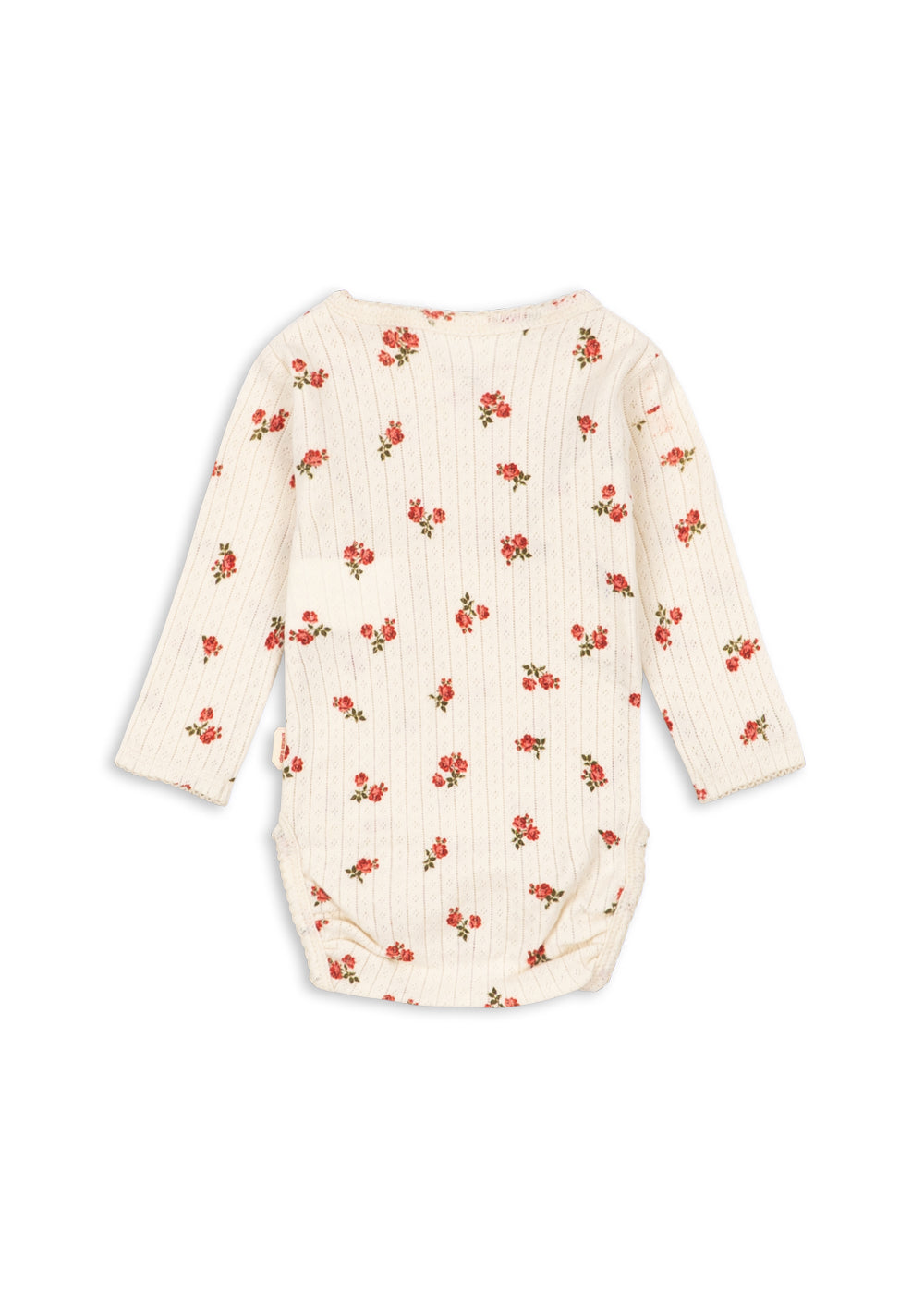 Minnie Newborn Body – Rosa Rouge – Body cache-cœur à imprimé fleuri – Coton biologique GOTS – Konges Sløjd