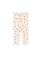 Minnie Pants – Rosa Rouge – Pantalon bébé doux fleuri – Coton bio GOTS – Konges Sløjd