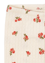 Minnie Pants – Rosa Rouge – Pantalon bébé doux fleuri – Coton bio GOTS – Konges Sløjd