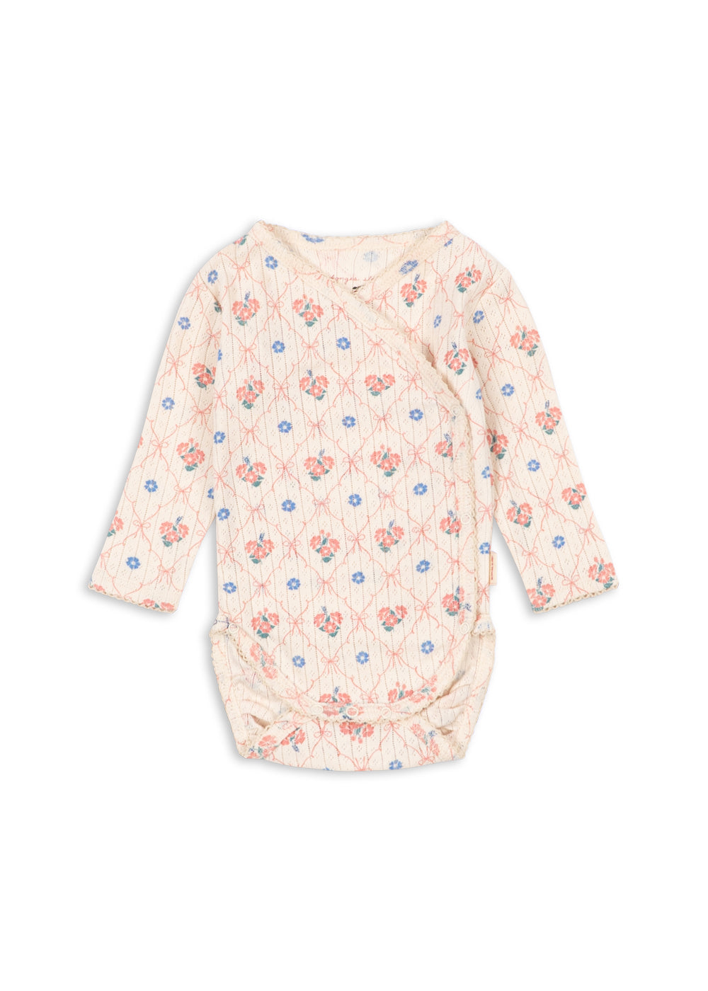 Minnie Newborn – Body Fleur Decor – Body cache-cœur à motif floral – Coton biologique GOTS – Konges Sløjd